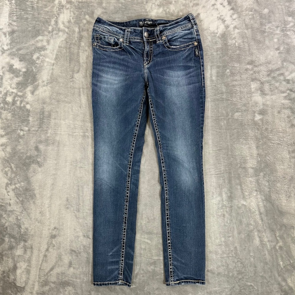 Silver Jeans Suki Mid Pencil Skinny‎ Jeans Women's Size 28x31 Blue Denim Pants